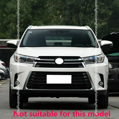 For Toyota Highlander 2017-2019 Piano Black Front Bumper Grille Grill Cover Trim - Picture 4 of 13