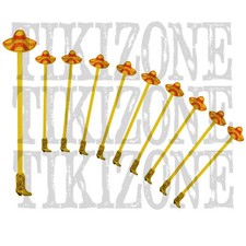 20 Pack Sombrero Stirrer Sticks with Cowboy Boot Bottoms, Cocktail Swizzles/Stir