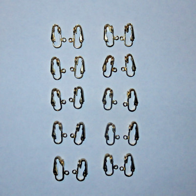 20pcs Clip Earing Converters Jewelry Making Findings Vintage Style Brass Blanks