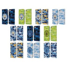 MAN CITY FC BADGE CAMOU LEATHER BOOK CASE FOR APPLE iPOD TOUCH MP3