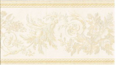 ARCHITECTURAL LEAVES AND ROSES SCROLL TRIM Wall Paper bordeR Decor Decor