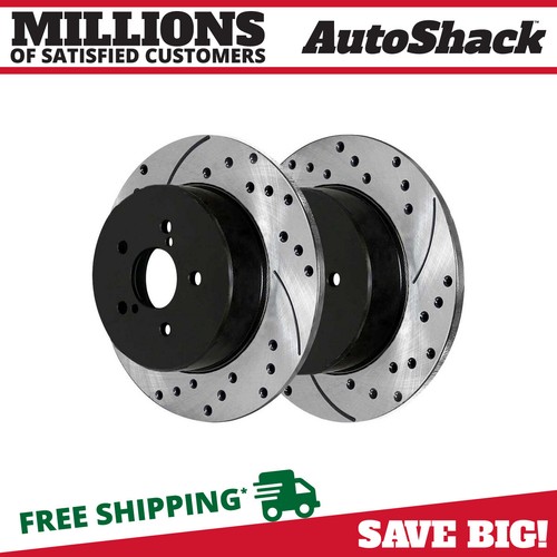 Rear Drilled Slotted Brake Rotors Black Pair 2 for Subaru Outback Legacy 2.5L eBay
