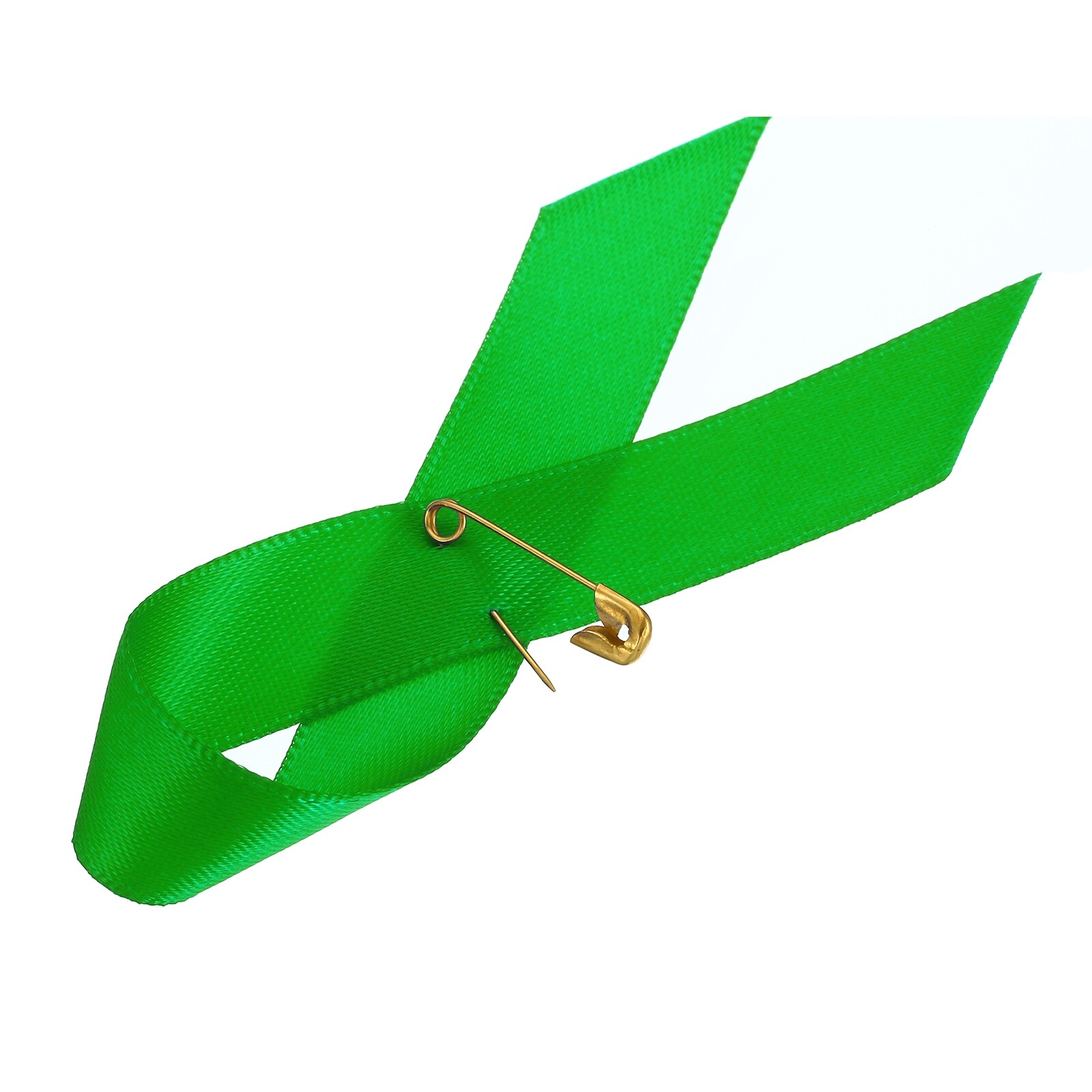 Ribbon Pins, 100Pcs Green Awareness Ribbon Satin with Safety Pins eBay