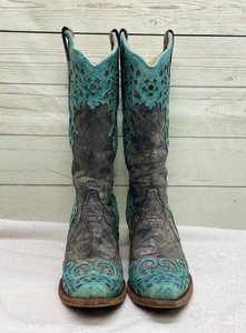 teal corral boots
