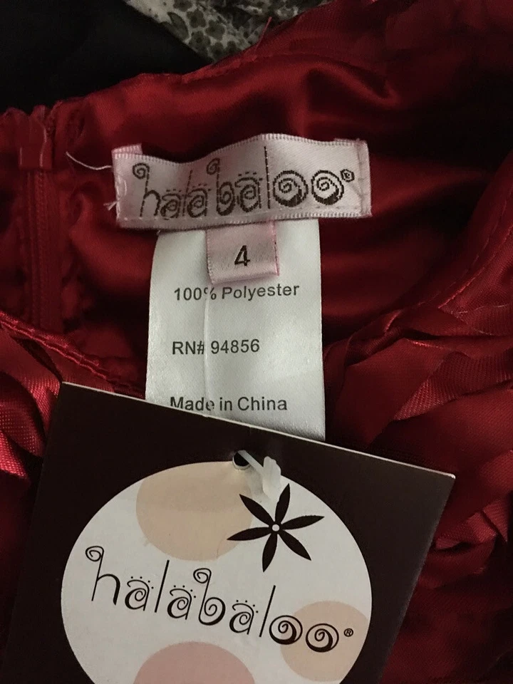 Nuevo con etiquetas Vestido de Navidad Halabaloo Roseta Roja Talla 4 Foto 3 de 3
