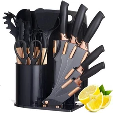 Silicone Kitchen Utensil Set with Holder,19 Pcs Cooking Utensils Heat Resistant
