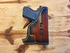 Fits Glock 43 Leather Suede Lined Pocket Holster