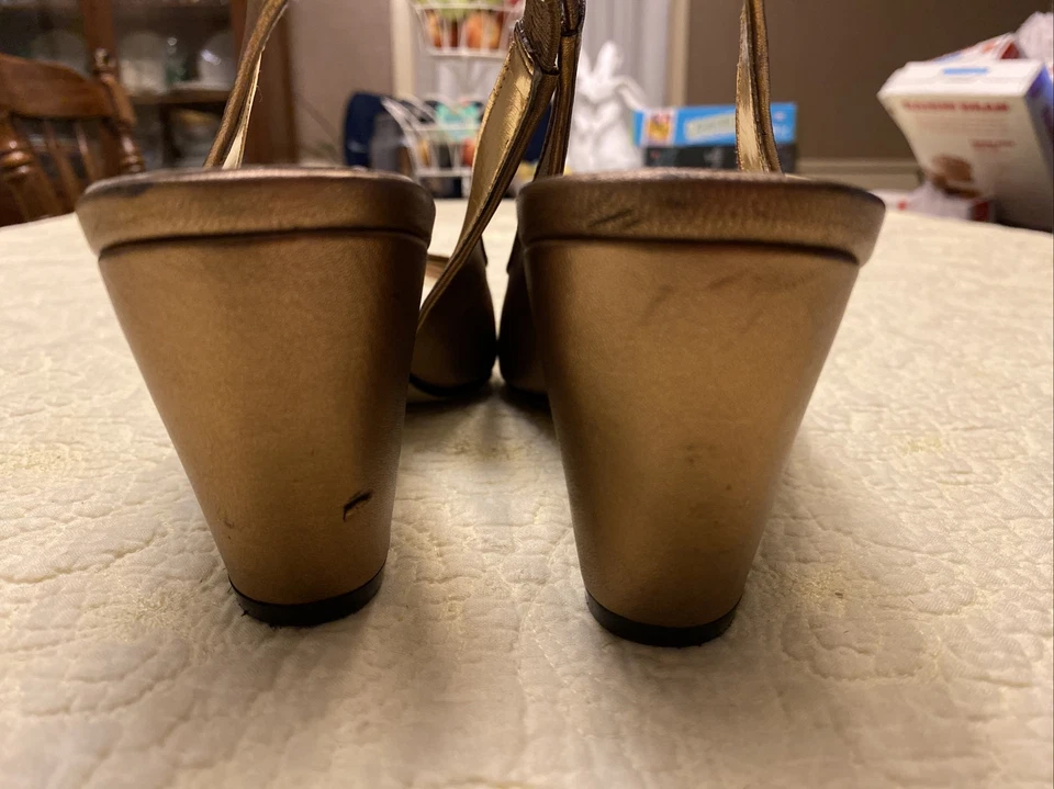 J RENEE Purr II Rose Gold Slingbacks Sz 9.5M - Image 3 of 4