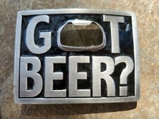 GOT BEER BERGAMOT BELT BUCKLE W/ BOTTLE OPENER 1999 MADE IN USA #G259