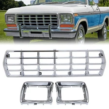 Grille + Headlight Bezels For 1978-1979 Ford F-100 F-150 F-250 F-350 Bronco