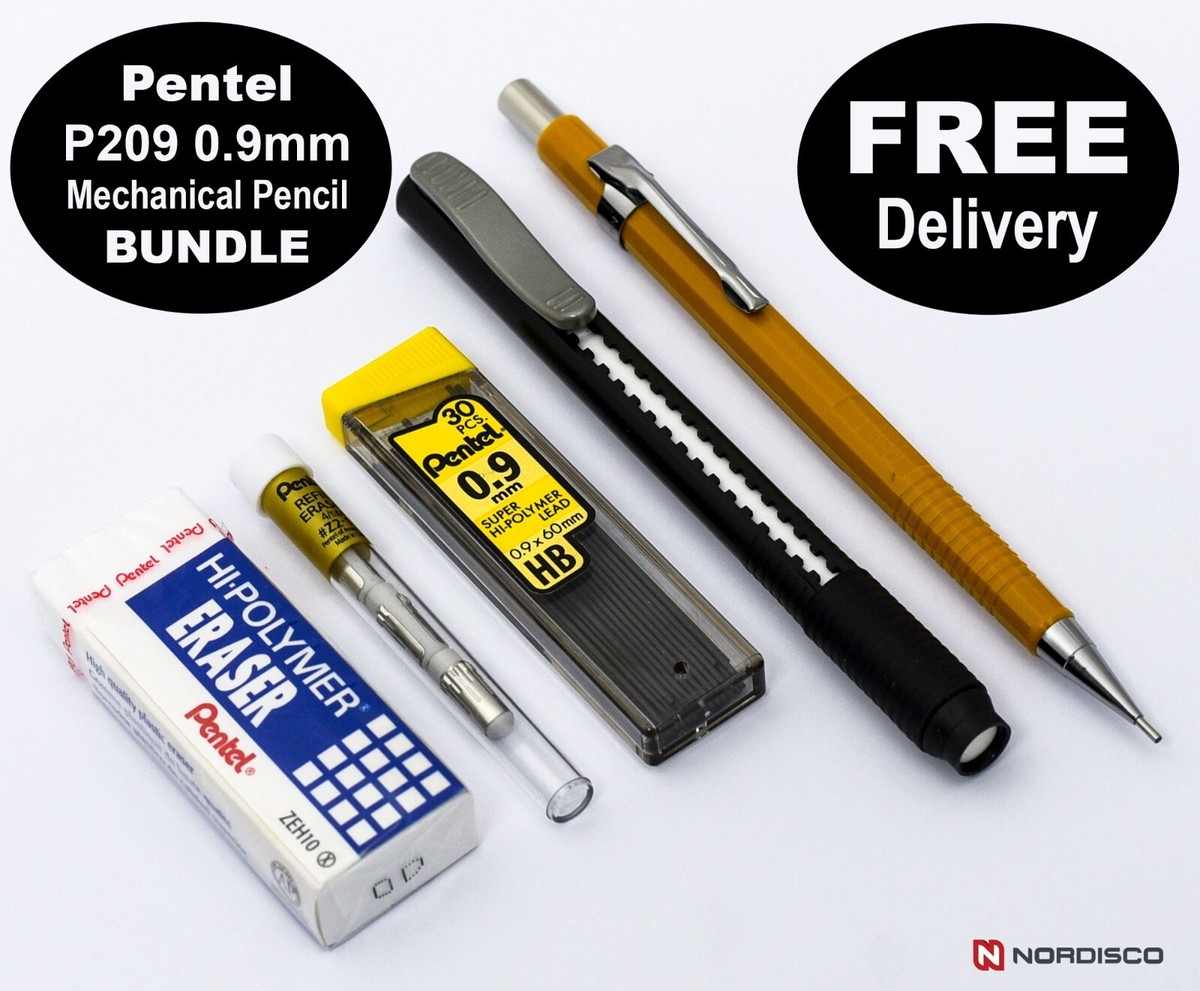 Pentel Sharp P209 Mechanical Pencil 5-Piece Bundle with Lead