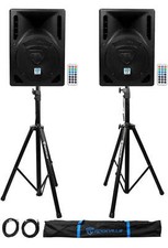Rockville 2 RPG8BT 8" 800w Powered Bluetooth/USB DJ Speakers BUNDLE