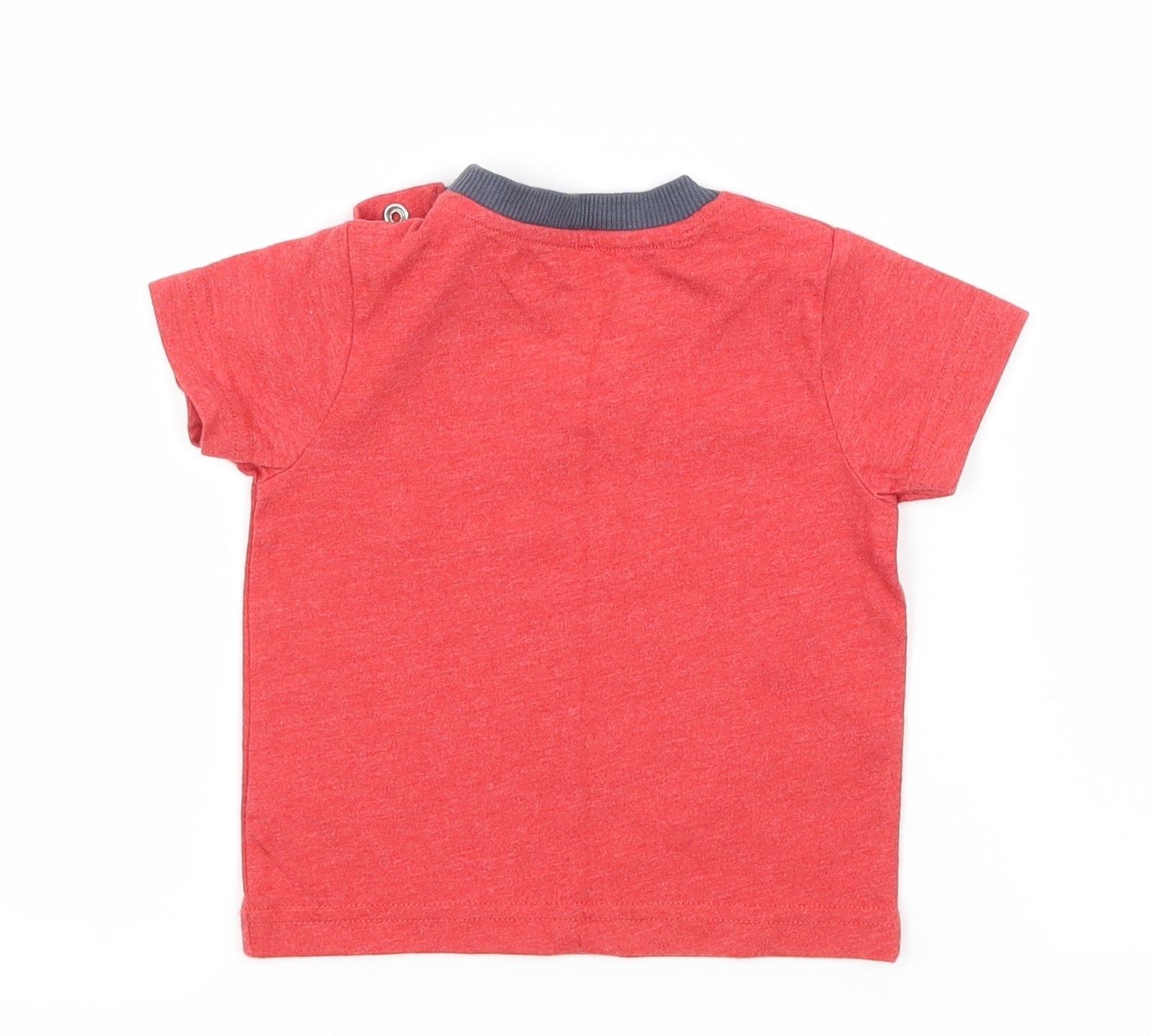 Nutmeg Boys Red Cotton Blend T-Shirt Size 3-6 Months Roll Neck Pullover image 2