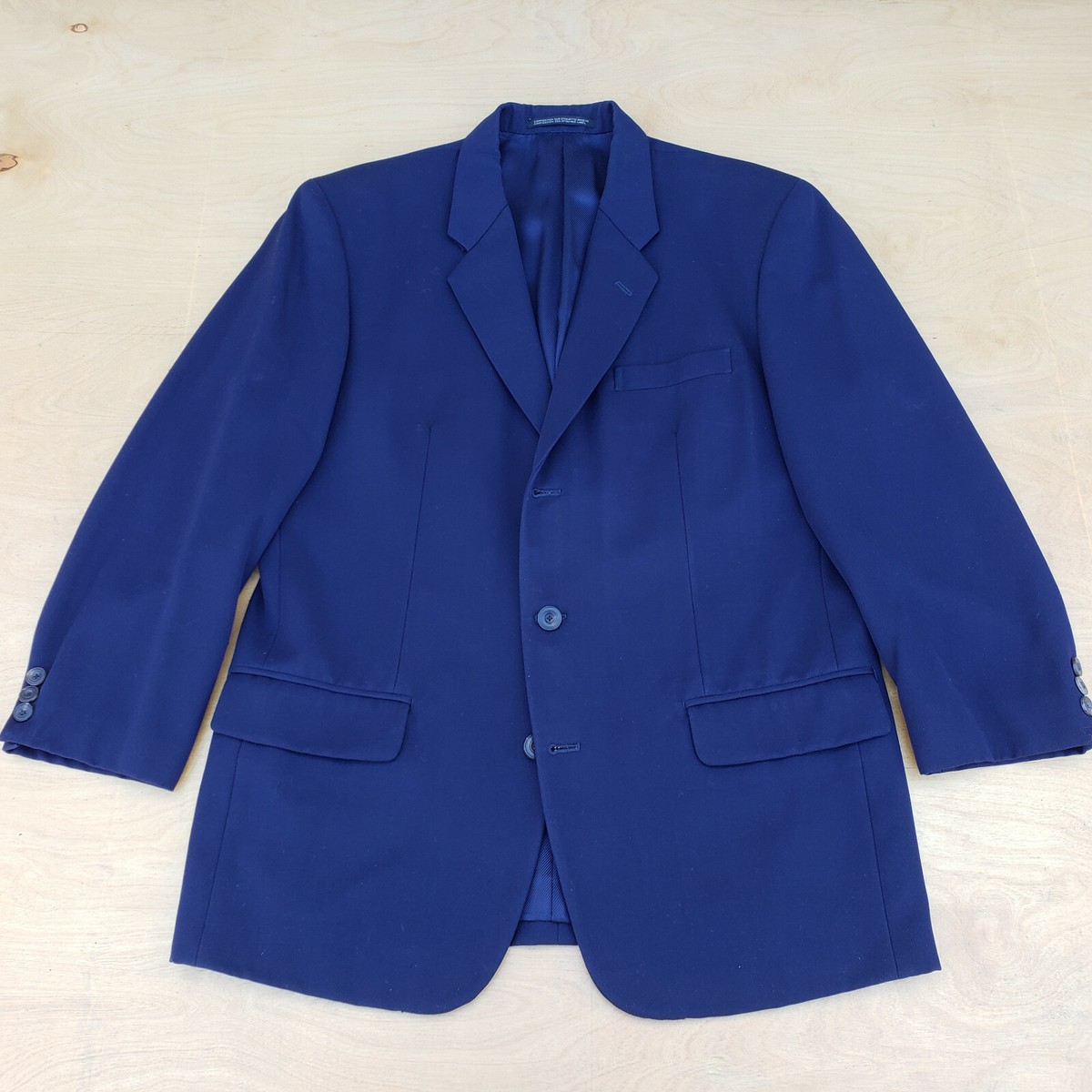 Rare Vtg Yohji Yamamoto Wool Solid Dark Blue Twill Blazer