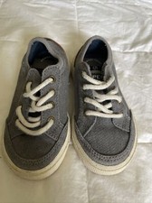 Sperry Deckfin LTT Gray Canvas Toddler Unisex Boat Shoes Casual Sneakers US 7M