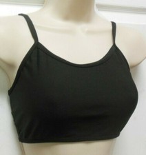 Camisole matte spandex bra top ch/ladies Black Fully frontlined 79415 Dance