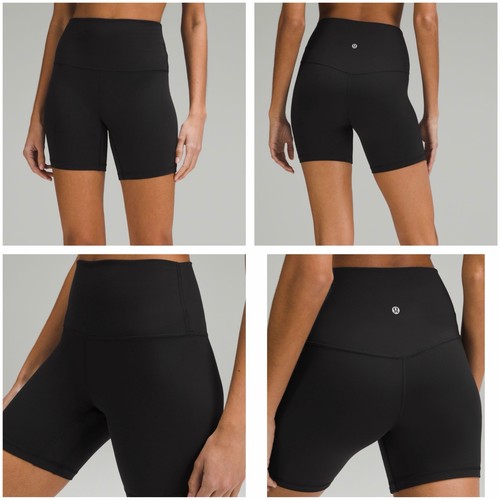 Lululemon Women’s Black Align High-Rise 6" Biker Shorts Nulu Stretch Yoga