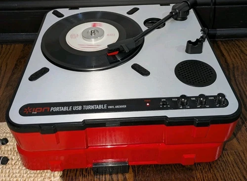 Ion Portable USB Turntable Vinyl Archiver iPTUSB Tested Working w/ Power Adapter - Picture 5 of 7