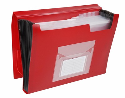 Q-Connect Expanding 13-Pocket File KF01274 - Red, Pack of 1