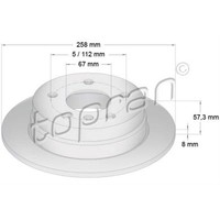 Topran 2X Bremsscheibe Ø258Mm Hinten Voll FüR Mercedes-Benz A-Klasse B-Klasse