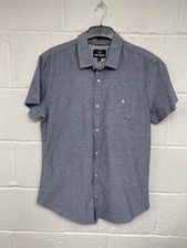 Threadbare Blue Short Sleeve 100% Cotton Oxfo...