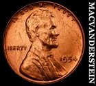 1954 Lincoln Wheat Cent - Red Choice Gem Brilliant Unc  Semi-key  #J8688