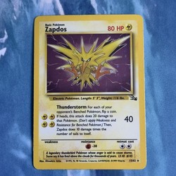 Zapdos 15/62 Fossil Holo Rare Unlimited 1999 Vintage