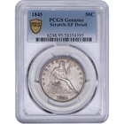 1845 50c Seated Liberty Half Dollar ~ PCGS Genuine Scratch - XF Detail