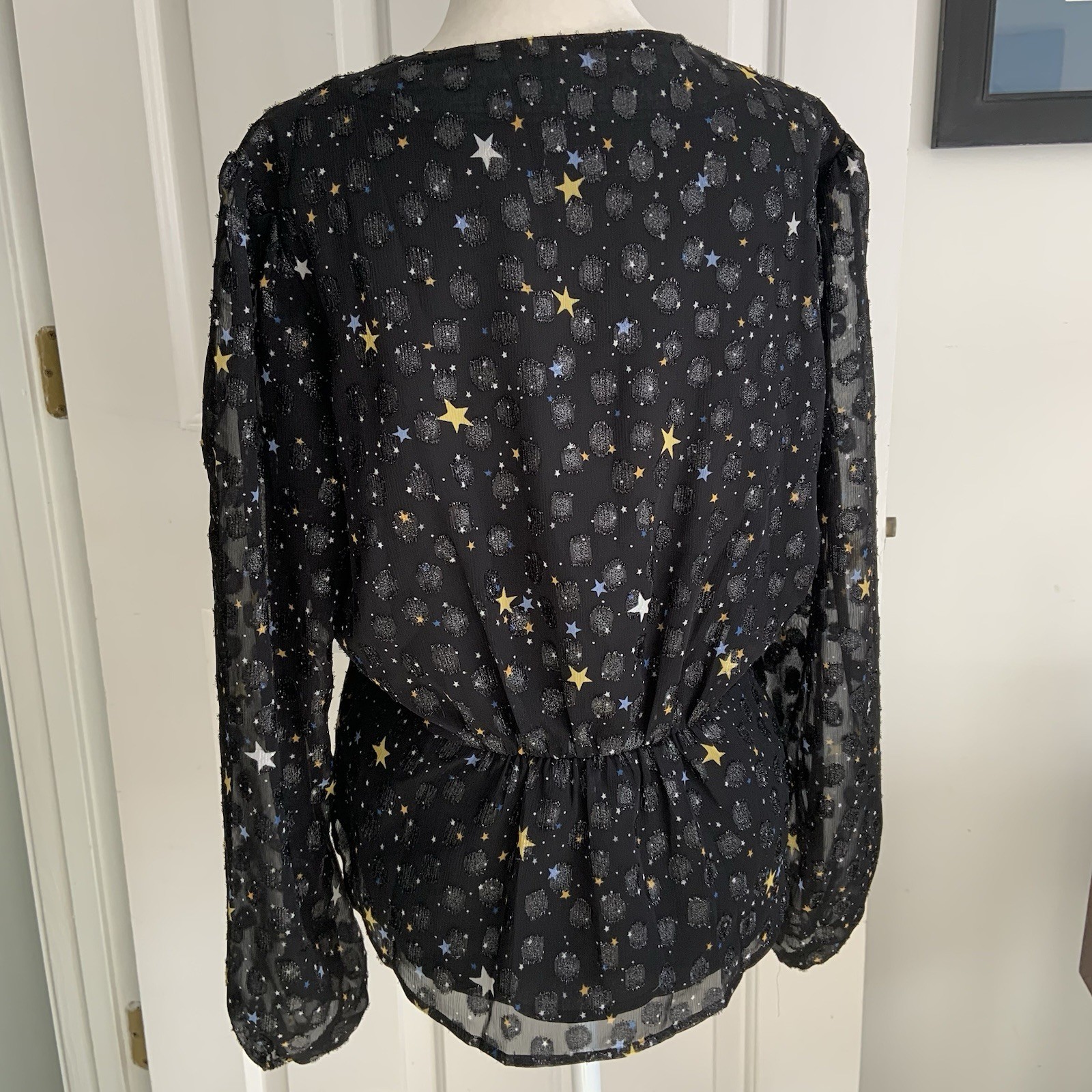 UNTUCKit Scarlett Starry Celestial button up V ne… - image 14