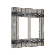 Country Rustic Double Rocker/Decora Light Switch Cover Decorative 2 gang Wall...
