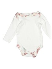 Baby Kiss Girls White Long Sleeve Bodysuit 0-3 Months