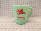 Rare Old Fire-King Jadite MOBILGAS MOBIL OIL PEGASUS  Advertising Coffee Mug