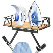 Wall Mount Laundry Ironing Board Holder with Shelf for Iron and Ironing Board