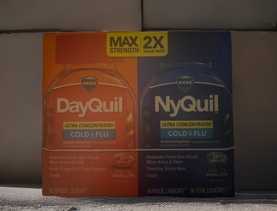 Vicks Dayquil/Nyquil Ultra Concentrated Cold Flu Liquicapsules, 96 Count