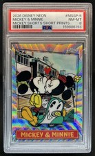 2026 Topps Disney Neon Mickey & Minnie Mouse Shorts Short Prints #MSSP-5 PSA 8