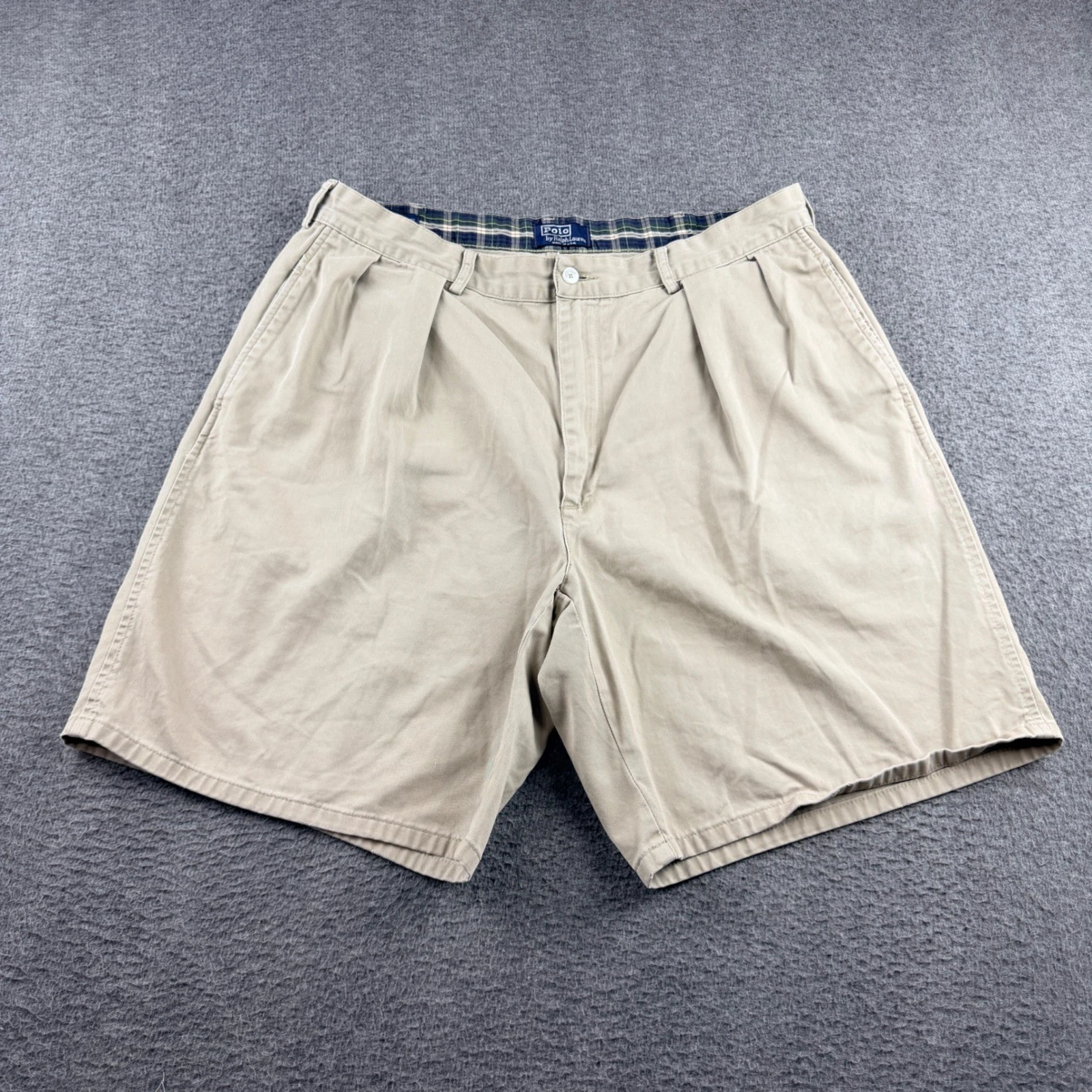 VTG Polo Ralph Lauren Men's 38 The Classic Golf Short Khaki Beige Pleated Chino