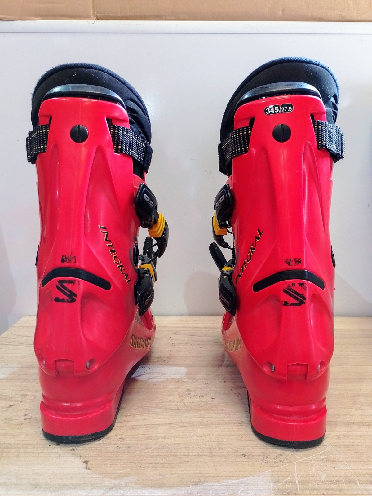 Scarponi da sci retrò Salomon Integral Equipe 9.0 rossi 330 335 mm vintage