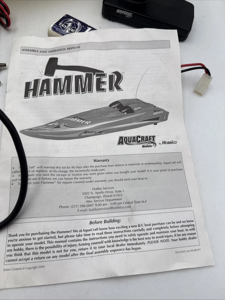 Vtg 90’s 24” Aquacraft Models Hammer RC Boat COMPLETE 2 Batteries Charger EUC - Image 2 of 4