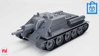 SU-122 Selbstfahrende Haubitze Fahrzeugmodell 3D Druck mehrere Maßstäbe 1:35-1:16
