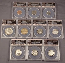 2017-S 225th Anniversary of US Mint 10-coin set Enhanced ANACS EU70 FDOI