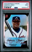 2005 BOWMAN CHROME #93 ANDRUW JONES REFRACTOR PSA 9 POP 2 NONE HIGHER!