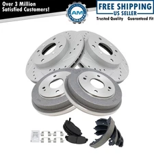 Front & Rear Brake Pad & Rotor,Shoe & Drum Kit Fits 1998-2002 Honda Accord