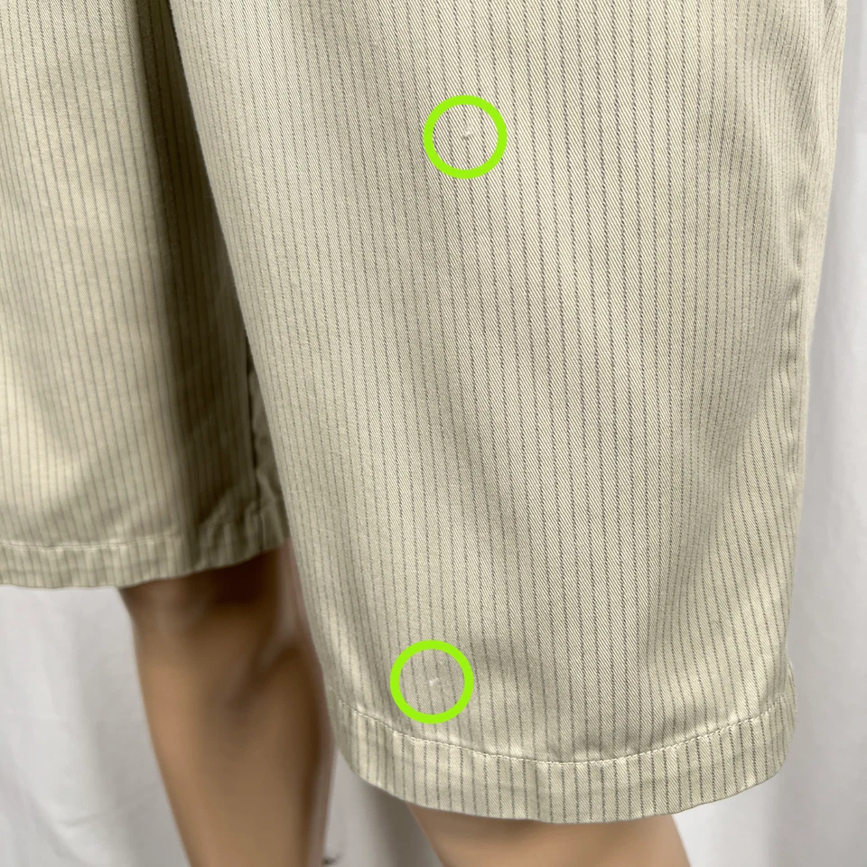 Volcom Men's 34W Beige/Gray "Frickin Stripe" Casual Chino Skate Shorts - Image 3 of 4