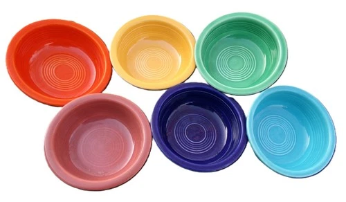 6 Vintage Fiesta Ware Original Color 5.3/4 Inch Fruit Bowls HLC Homer 1940's