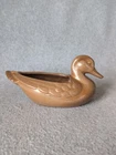 Vtg Art Pottery Planter Mallard Duck Cabin Clay Brown Tan Frankoma 208A 12"