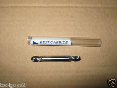BEST CARBIDE 4 FLUTE UNIV APPLICAT 5/16'' DOUBLE END BALL NOSE STUB END MILL''NEW