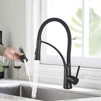 Schwarz KüChenarmatur 360° Einhandmischer Wasserhahn Mit Brause SpüLtischarmatur