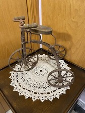 Vintage Metal/Iron Tricycle  Decorative with wooden seat
