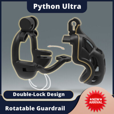 New Python Ultra 3D Printed Cage Double-Lock Rotatable Guardrail Chastity Device