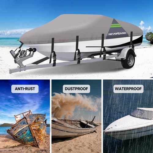 14-24Ft Waterproof Boat Cover Outdoor UV Rain Dust Protection for V-Hull Pontoon - Picture 7 of 22
